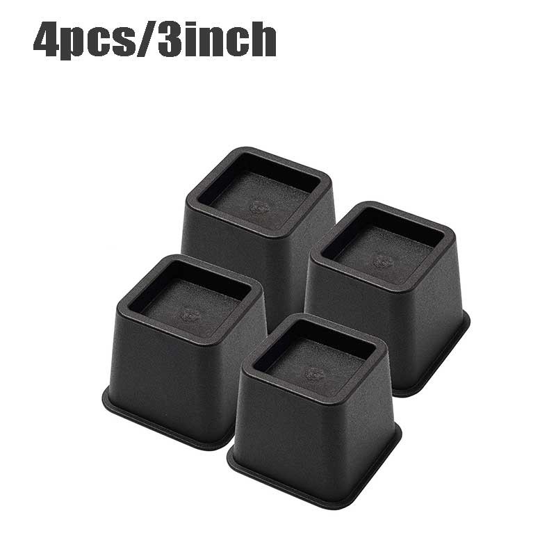4pcs 3inch Bed Risers Heavy Duty Bed Lifts Bed Floor Bottom Mat ...
