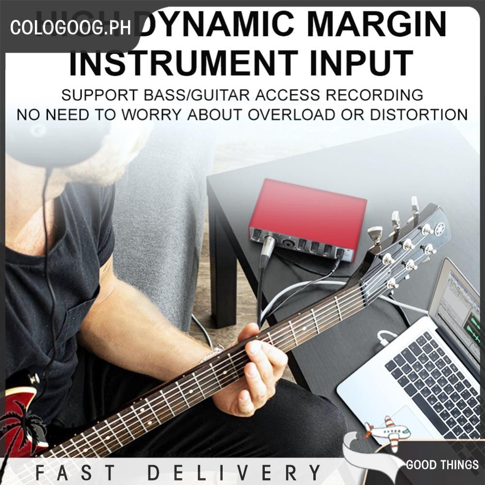 MD22 Audio Sound Card 48V Phantom Power USB Audio Interface for Guitar ...