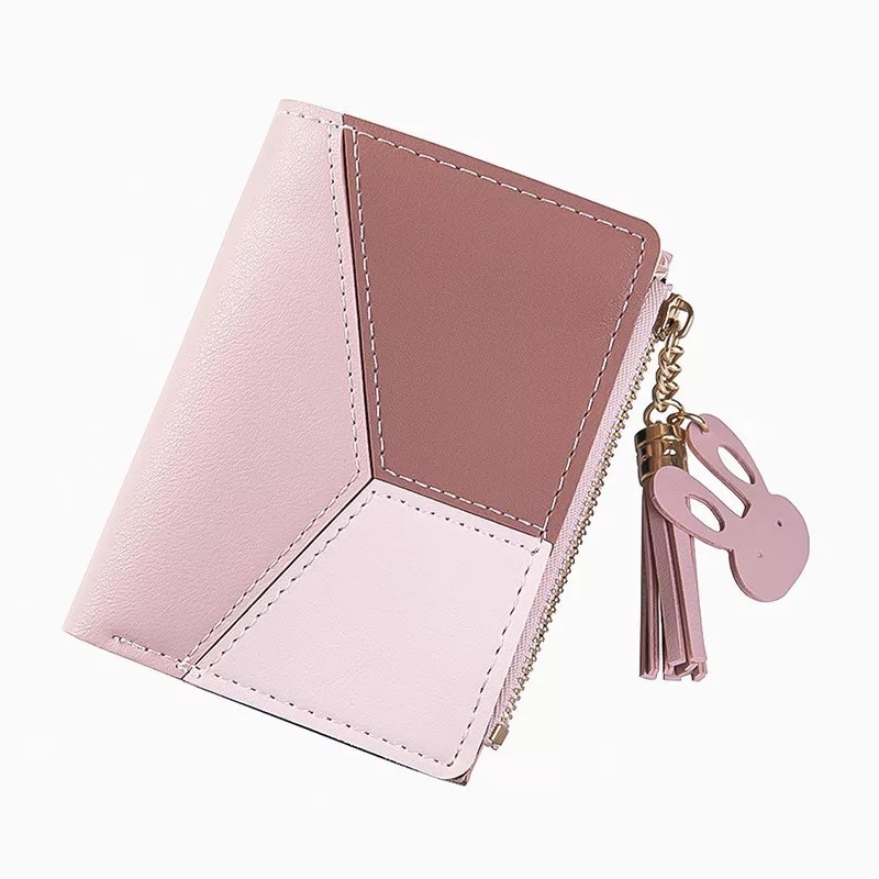 2024 New Style Wallet Women Short Fashion Zipper Wallet Stitching ...