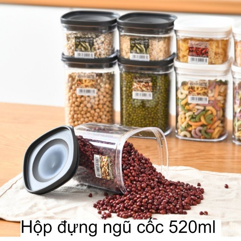 Inomata Japanese dry food storage cereal box 520ml (black lid) | Shopee ...