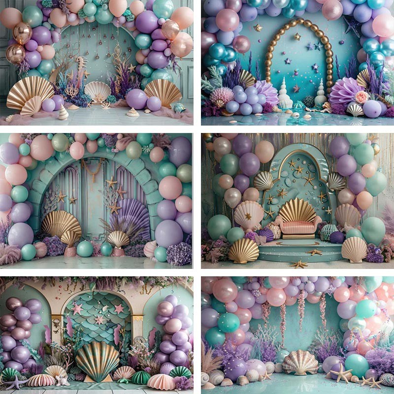 Mermaid Princess Under the sea Backdrop For Baby Shower New Born Cake ...