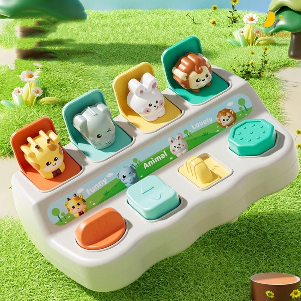 GIOVANNI1 Peekaboo Switch Box, Montessori Button Toy Interactive Animal ...