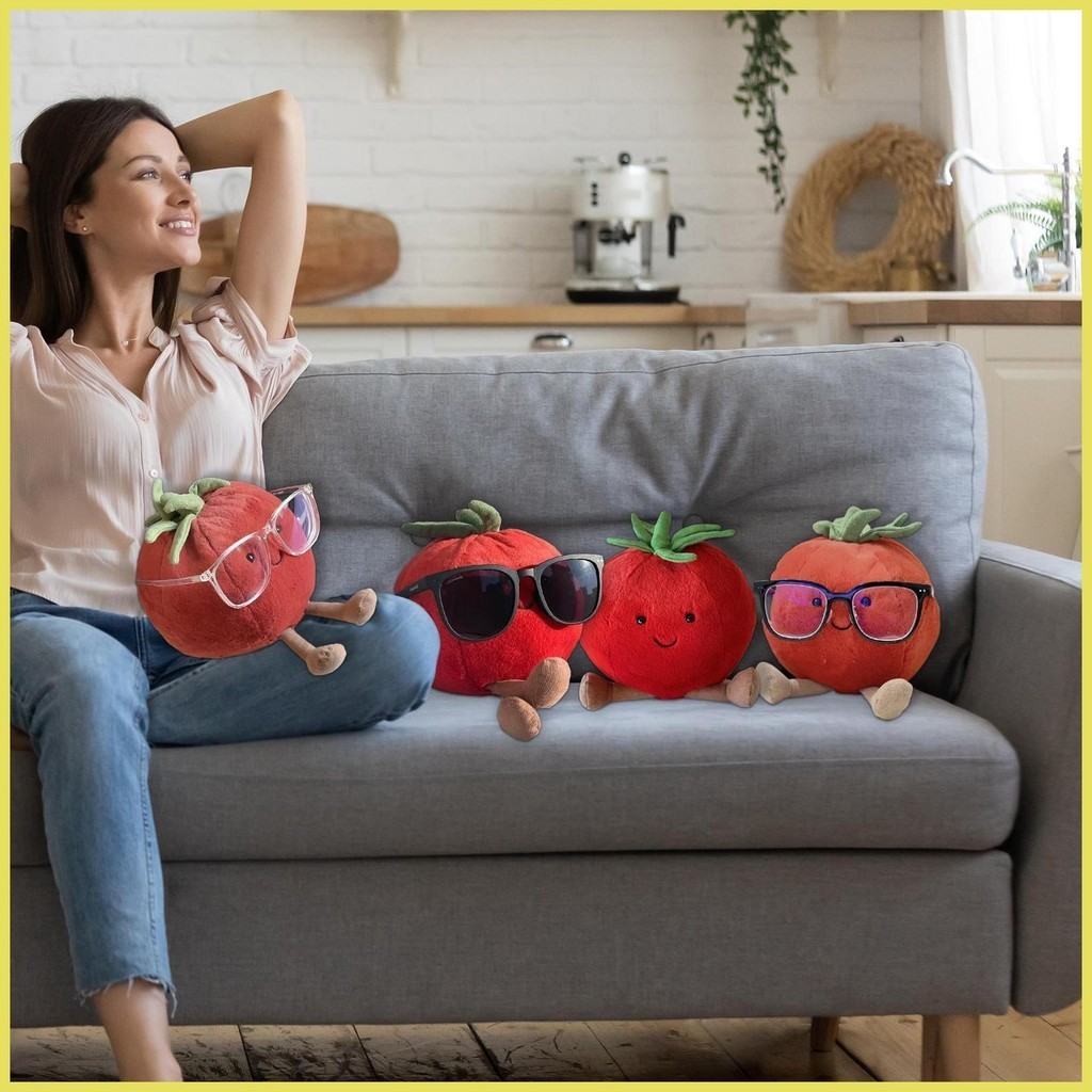 Cool Tomato Plushie Soft Vegetable Plush Adorable Tomato Stuffed Toy ...