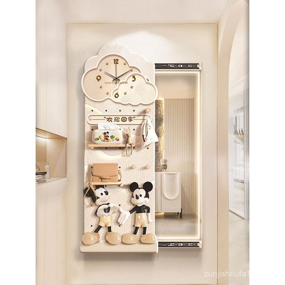 Cream Style Mickey Wire-Wrap Board Storage Hidden Full-Length Mirror ...