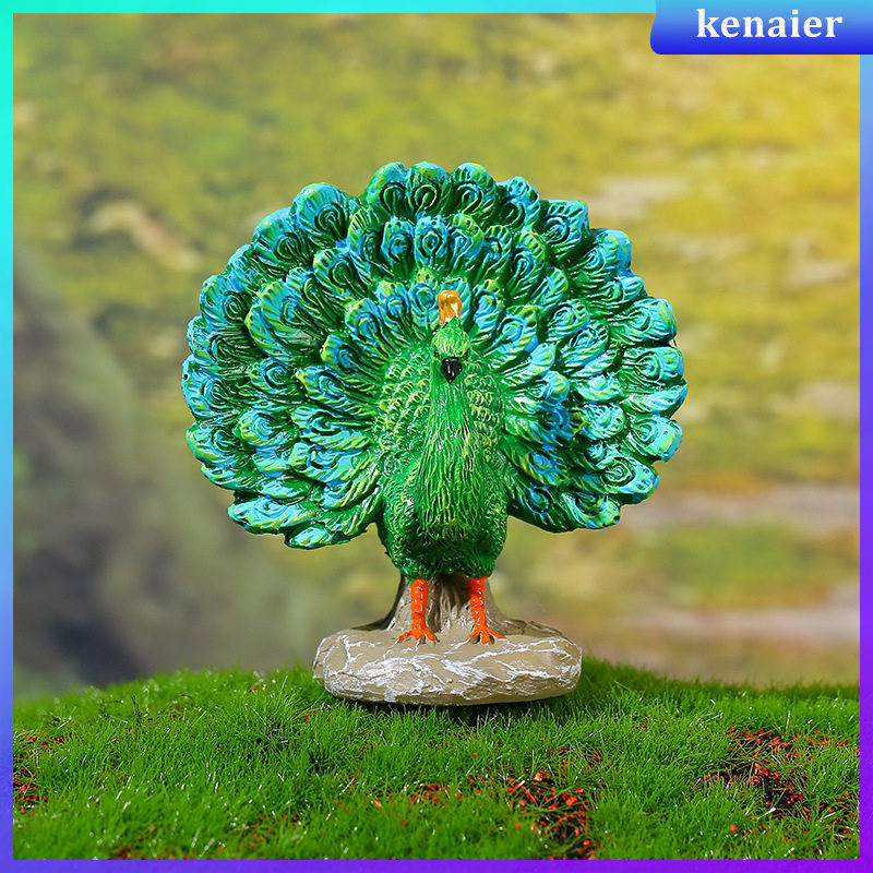 Peacock Statue Ornaments Miniature Peacocks Statues Landscape Animals ...