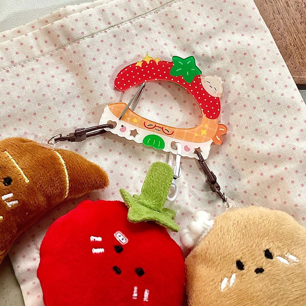 Cute Acrylic Hanging Buckle Handbook Decoration Korean Keychain Storage ...