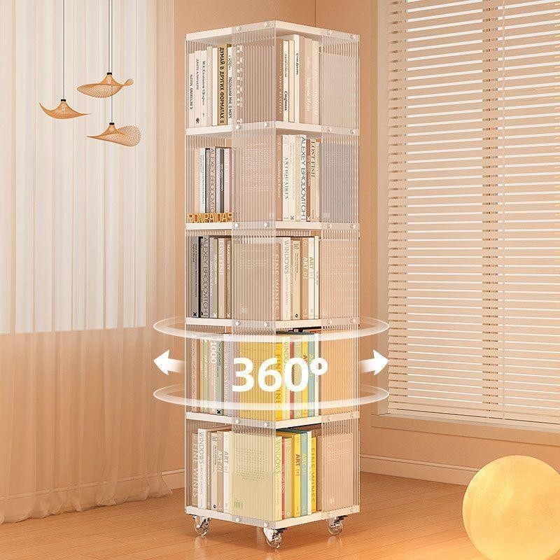 Acrylic Rotating Bookshelf360Living Room Storage Cabinet Shelf Floor ...