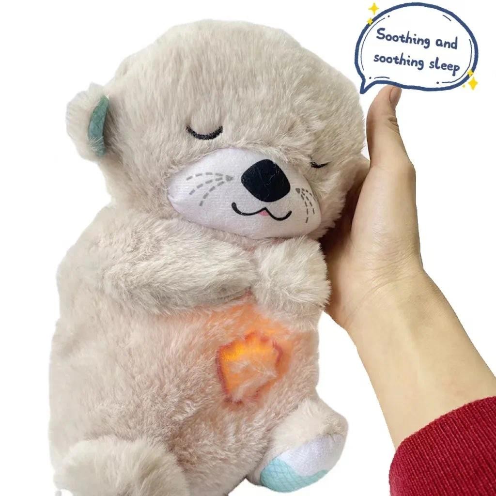 Baby Breathing Bear Baby Soothing Otter Plush Doll Toy Baby Kids ...