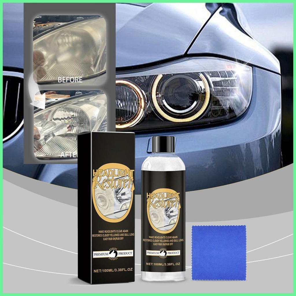 Headlamp Cleaning Set Complete Repairing Refurbishment Kit Portable Car