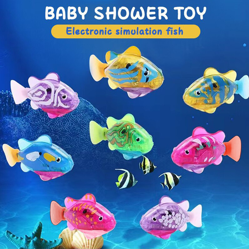 COD Electric Fish Interactive Water Toy with Light Swimming Robot Fish ...