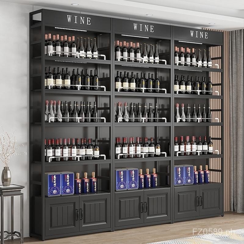 Commercial Shelf Liquor Display Cabinet Storage Rack Wine Cabinet ...