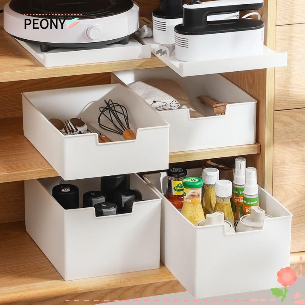 PEONY Storage Shelves, Space Saving Plastic Cabinet Drawer Organizer ...