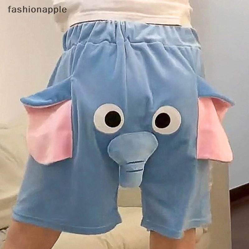 FAPH Pajama Elastic Band Funny Little Elephant Loose Short for Couples ...