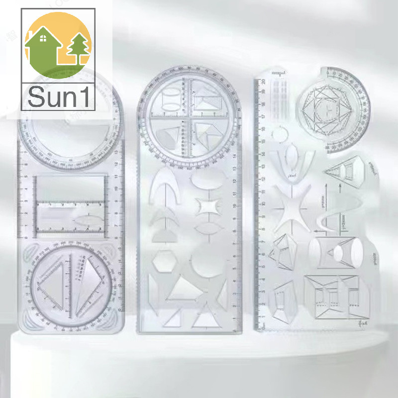 Sun1> 1PCS Multi Functional 360 ° Movable Geometric Drawing Ruler For ...