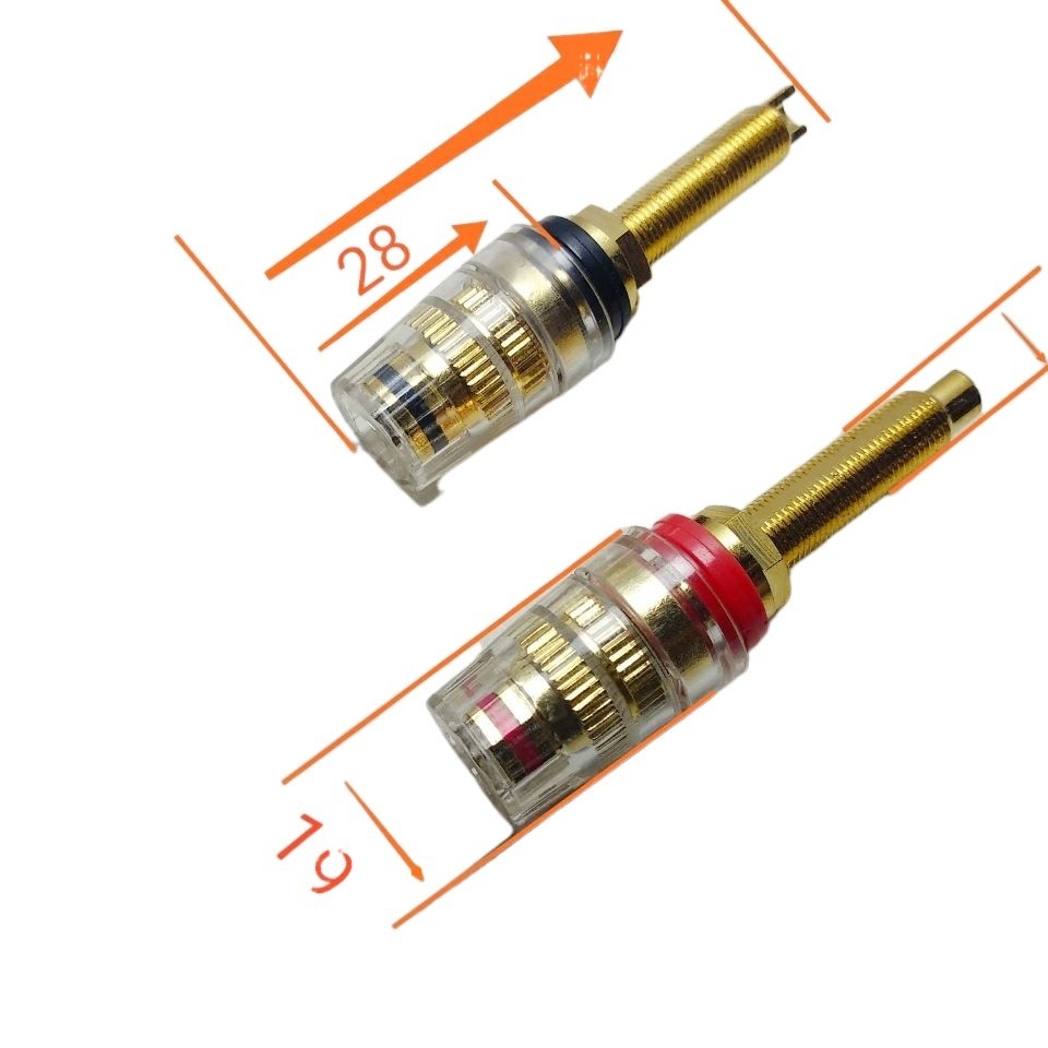 DIY audio binding post pure copper gold-plated large plug-type crystal ...