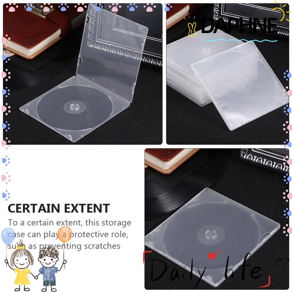 DAPHNE 20Pcs Square PP Box, PP Transparent CD , Thin Style Single Disc ...