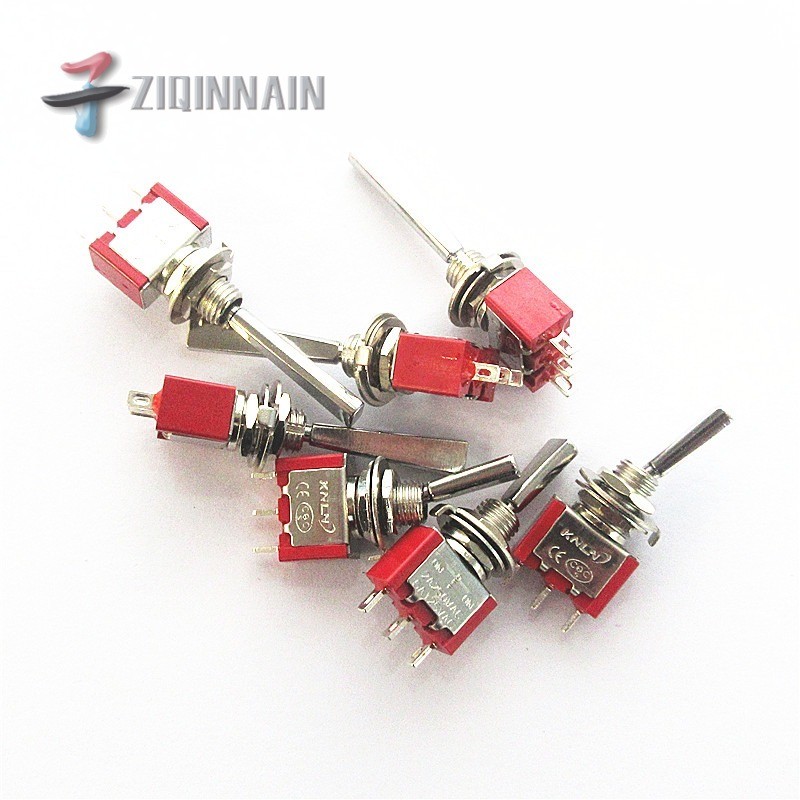 6MM Red Flat Handle MTS-102 Small Toggle Switch Self-Lockable Reset ...