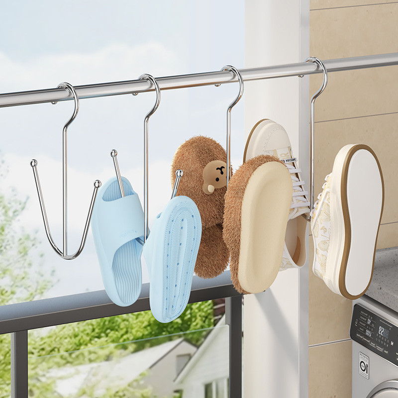 1/3PCS Stainless Steel Shoe Drying Rack Metal Hanging Shoe Organizer ...