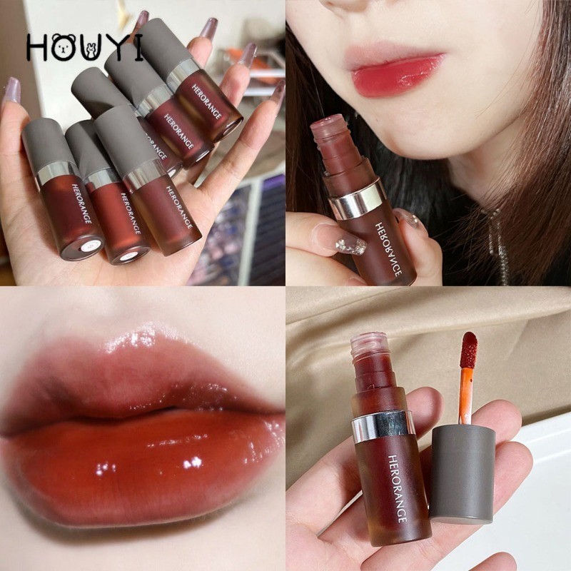 HERORANGE Jelly Mirror Lip Glaze Long Lasting Moisturizing Red Dyeing ...