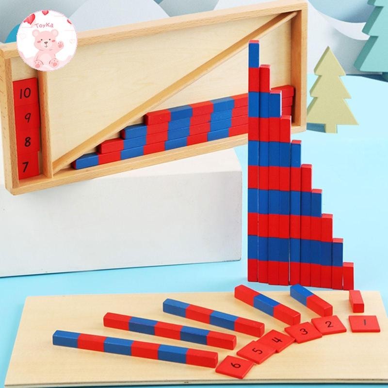 [Whbadguy] Red Blue Number Rods Count from 1 to 10 Wooden Math ...