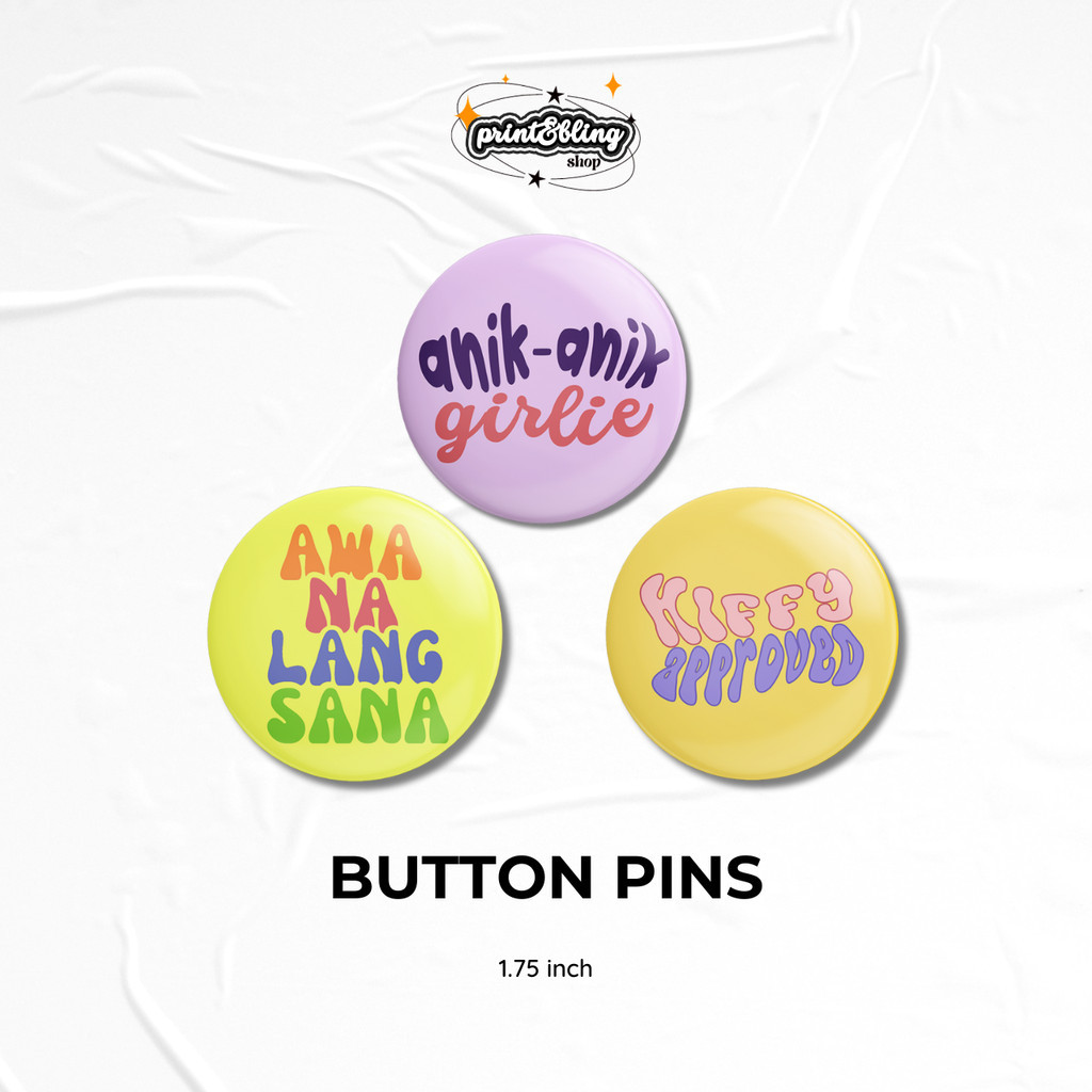 anik anik girlie | awa na lang sana | Button Pins | Shopee Philippines