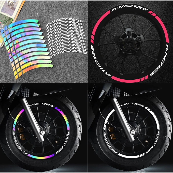 For YAMAHA Mio i 125 Motorcycle Wheel Hub Sticker Decal Reflective Rim ...