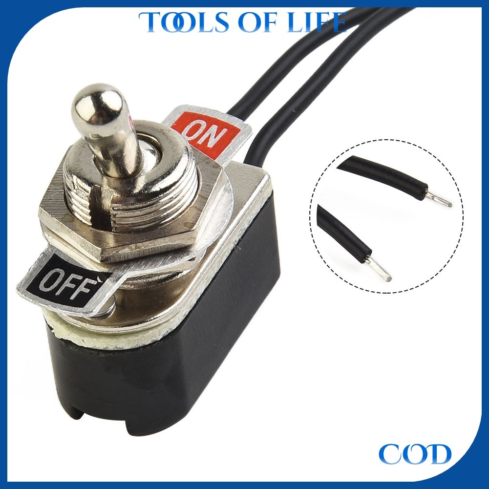 FSFO_1PCS 2 Foot ON/OFF Prewired Rocker Toggle Switch SPST 6A/125V With ...