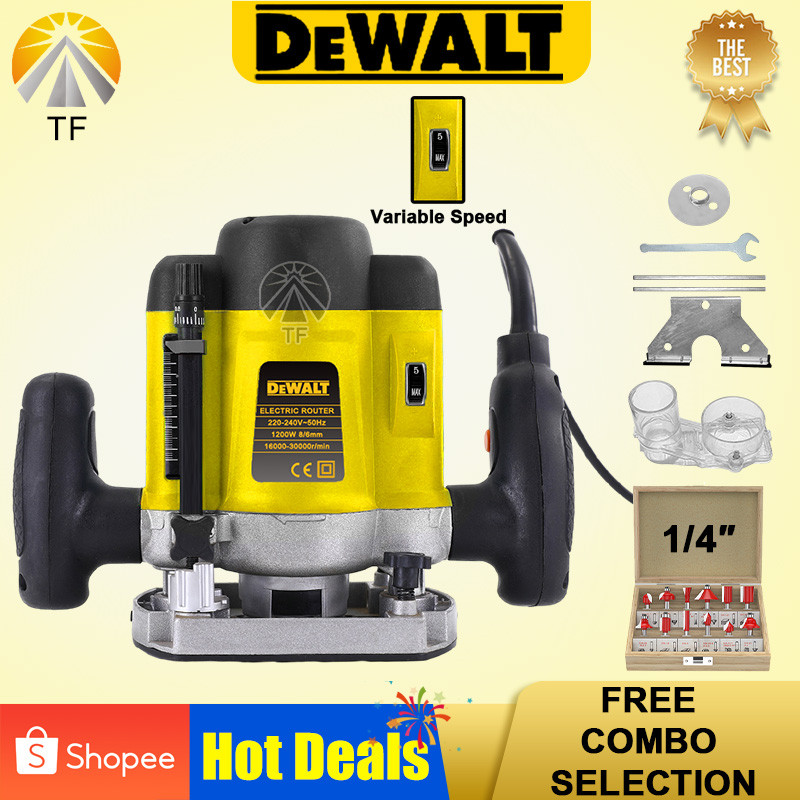 DeWALT DWE3608 Plunge Router 1200W Plunge Wood Router 1/4 inches 6-8 mm ...