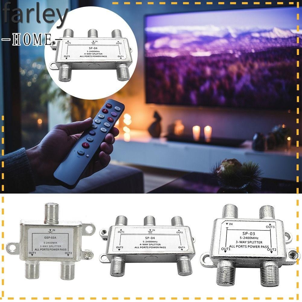 FARLEY TV Antenna Satellite Splitter, 5 to 2400MHz F-type Socket ...