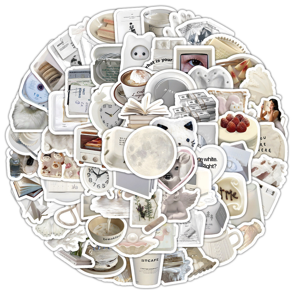 100PCS Beautiful and High-end White Small items Graffiti Stickers for ...