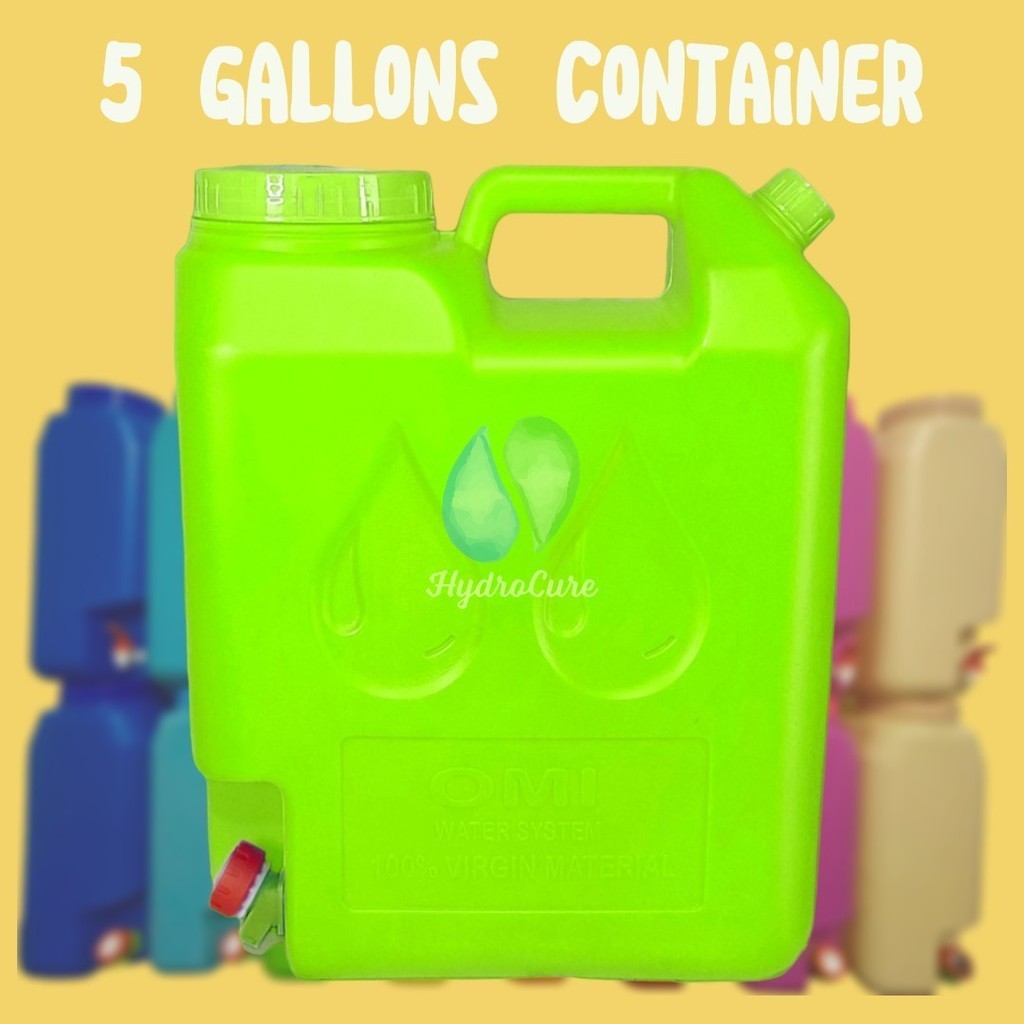 COLOR GREEN 5 Gallons Slim Jug Water Container Pitcher with Faucet ...