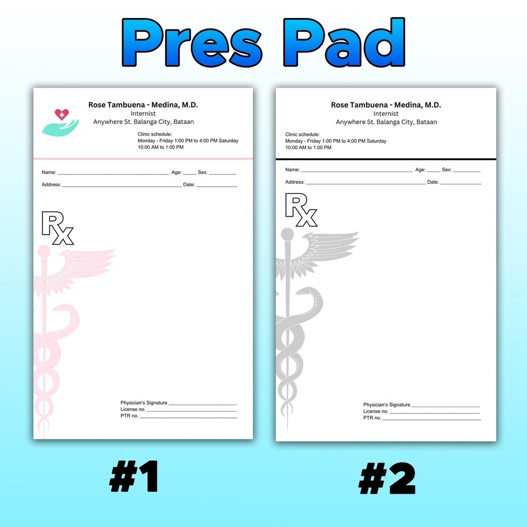Customized Pres Pad, RX Pad (100 sheets / pad) | Shopee Philippines