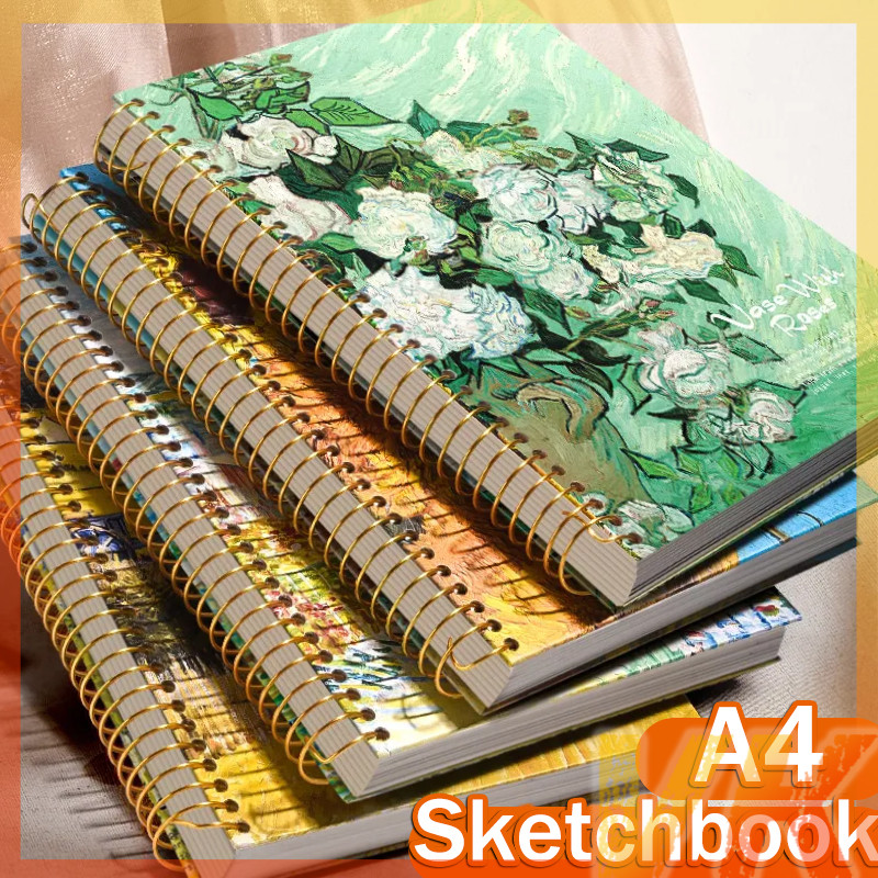 Carnet De Croquis A4 Artistik - 100 Pages Papier 185 Gsm, Couverture Toile, Reliure Wire-O, Pour Techniques Mixtes, Pages Perforées