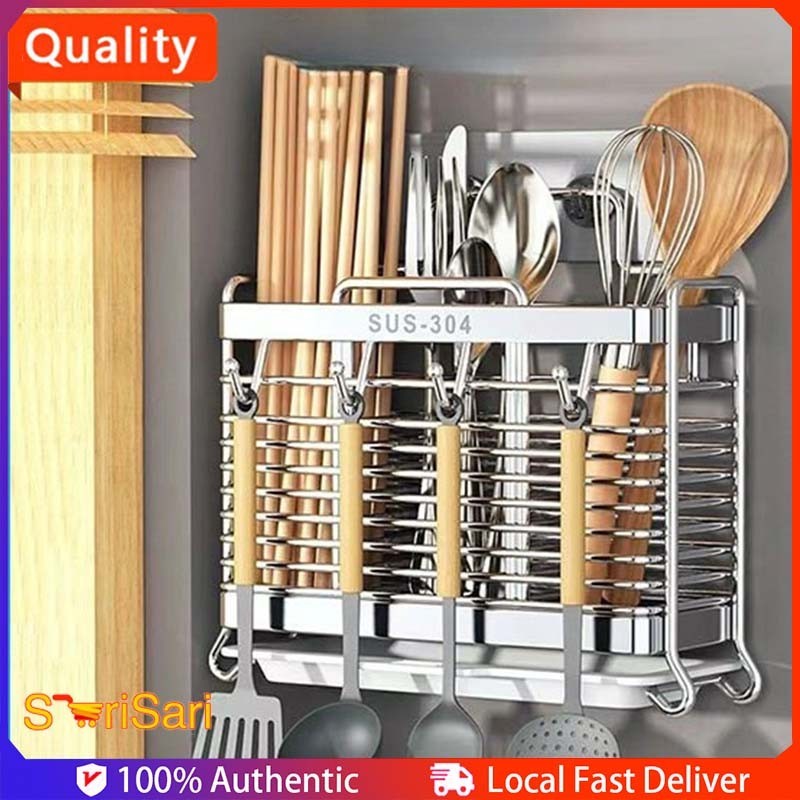 304 Stainless Steel Spoon And Fork Organizer/Kitchen Utensils Rack ...