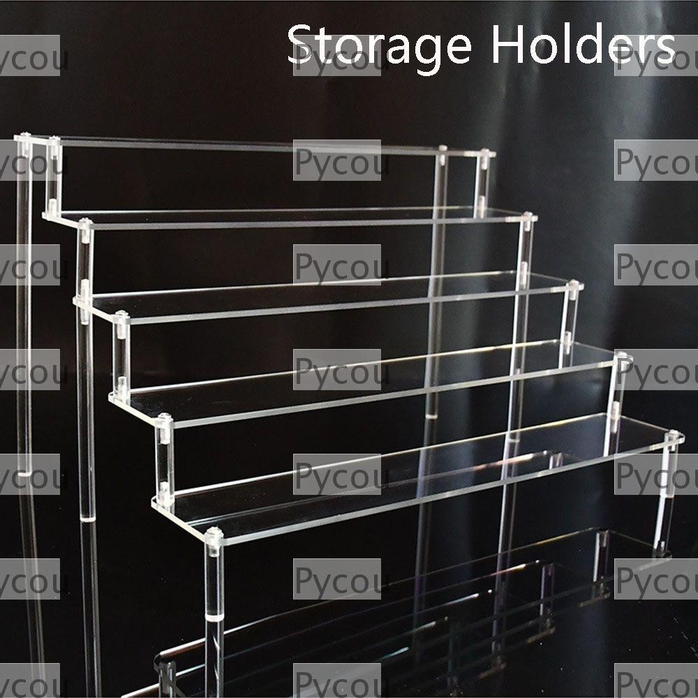 PYCOU Storage Racks Handle Trapezoidal Display Shelf Makeup ...
