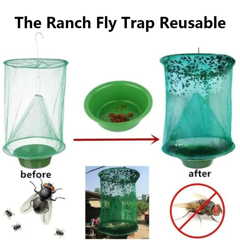 Folding Fly Catcher Cage Net Insect Trap Killer Outdoor Garden Farm ...