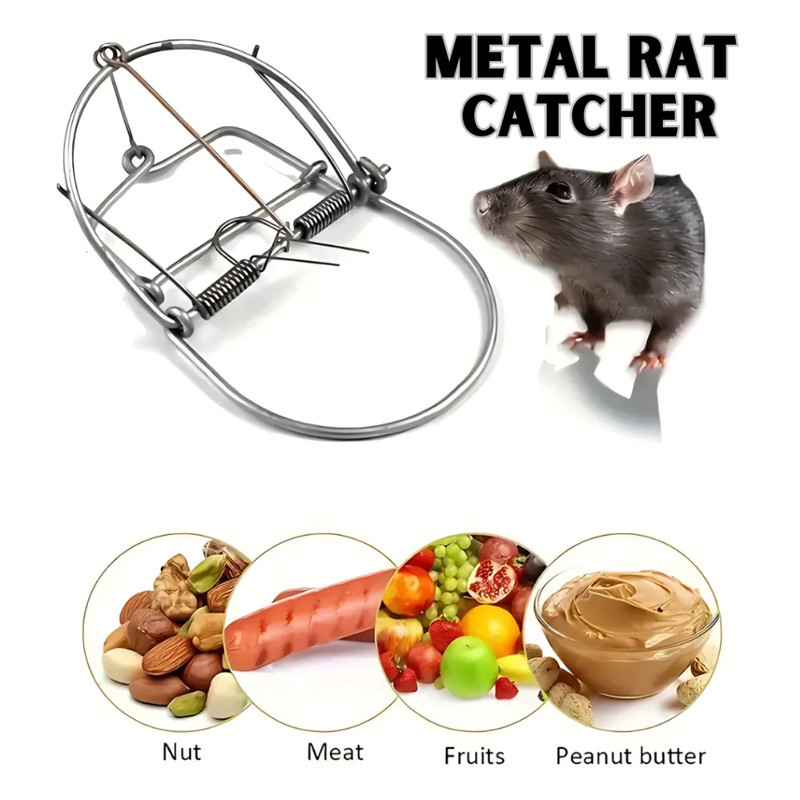 Stainless Steel Rat Trap Snap Spring Mouse Catche Reusable Rat Trap ...