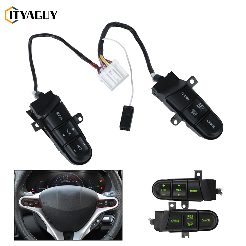 For Honda Civic 2006 2007 2008 2009 2010 2011 Cruise Switch 36770-SNA-A12 36770SNAA12 Steering Wheel Audio Control Switch In Red And Green Light