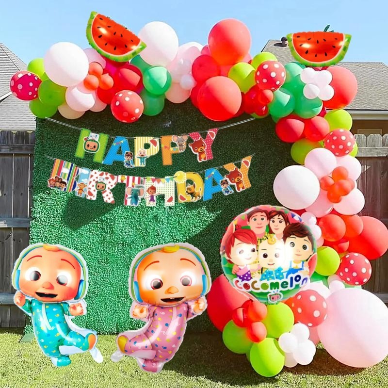 Cocomelon Theme Balloons Party Decorations Garland Arch Kit JOJO Boys ...