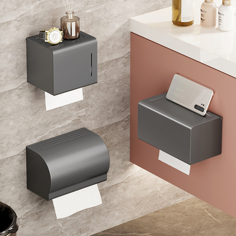Gun Gray Toilet Tissue Box Shelf Toilet Waterproof Perforated Paper ...