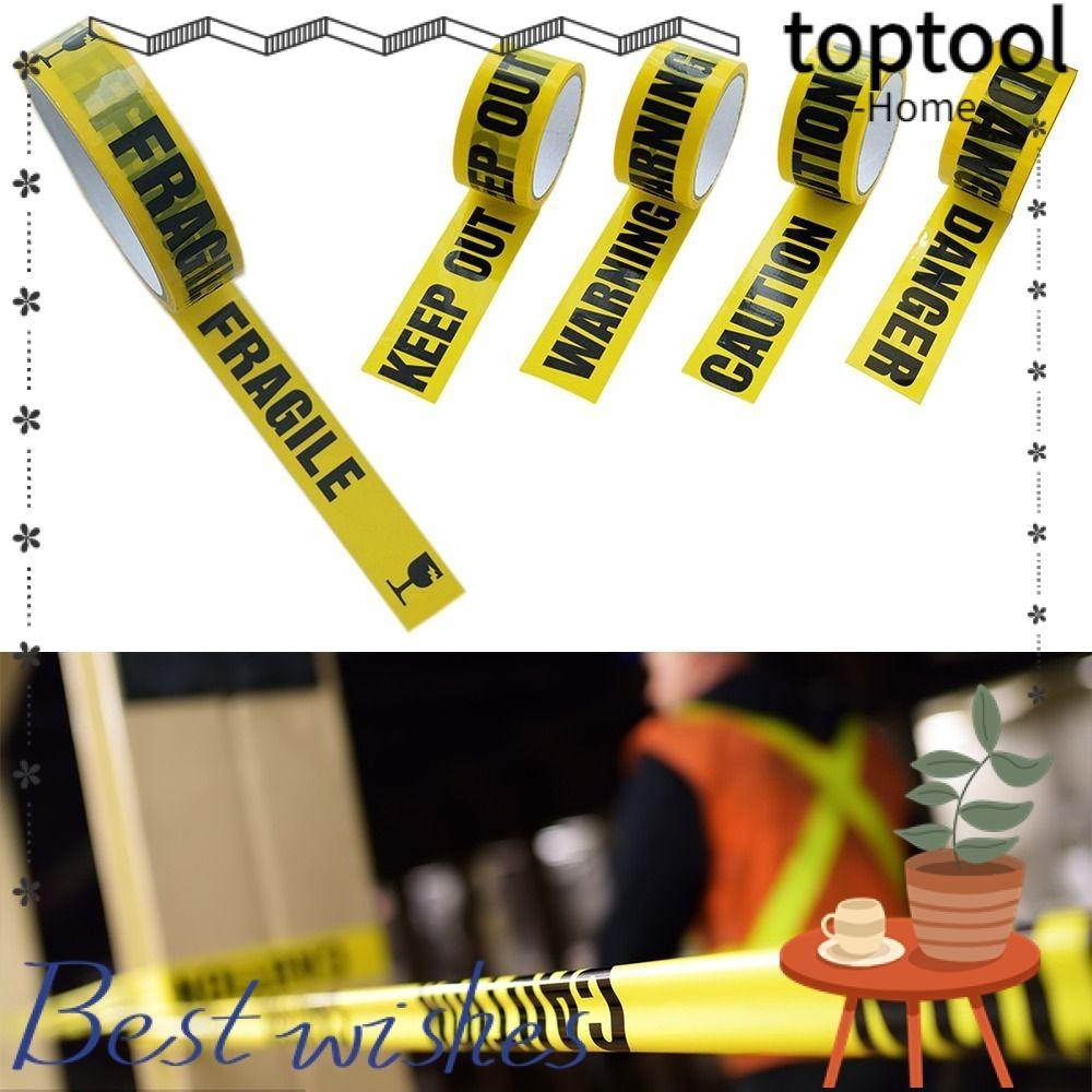TOPTOOL Warning Tape, Yellow Tape Black Character Caution Signs ...