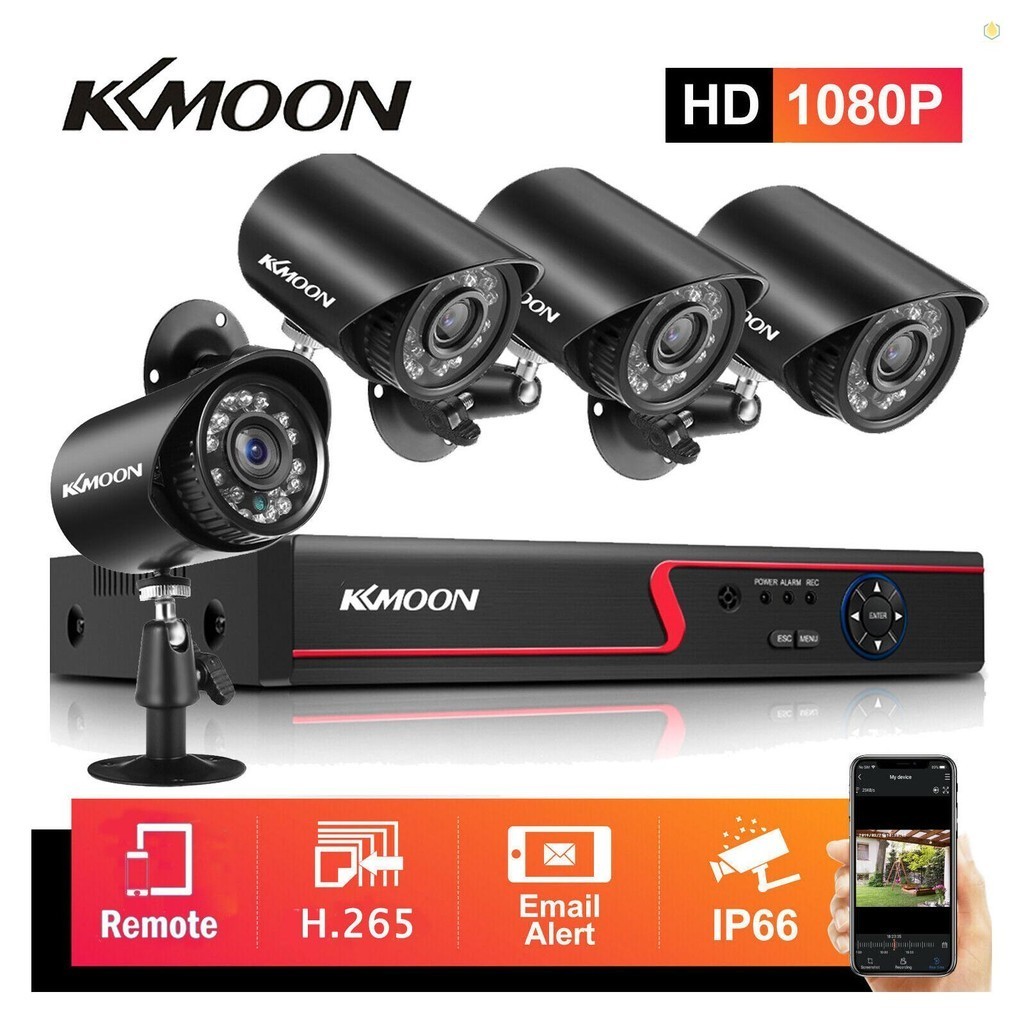 [torachel1]KKmoon DVR Video Recorder & 4 Security Cameras Set Security Recording System 8CH