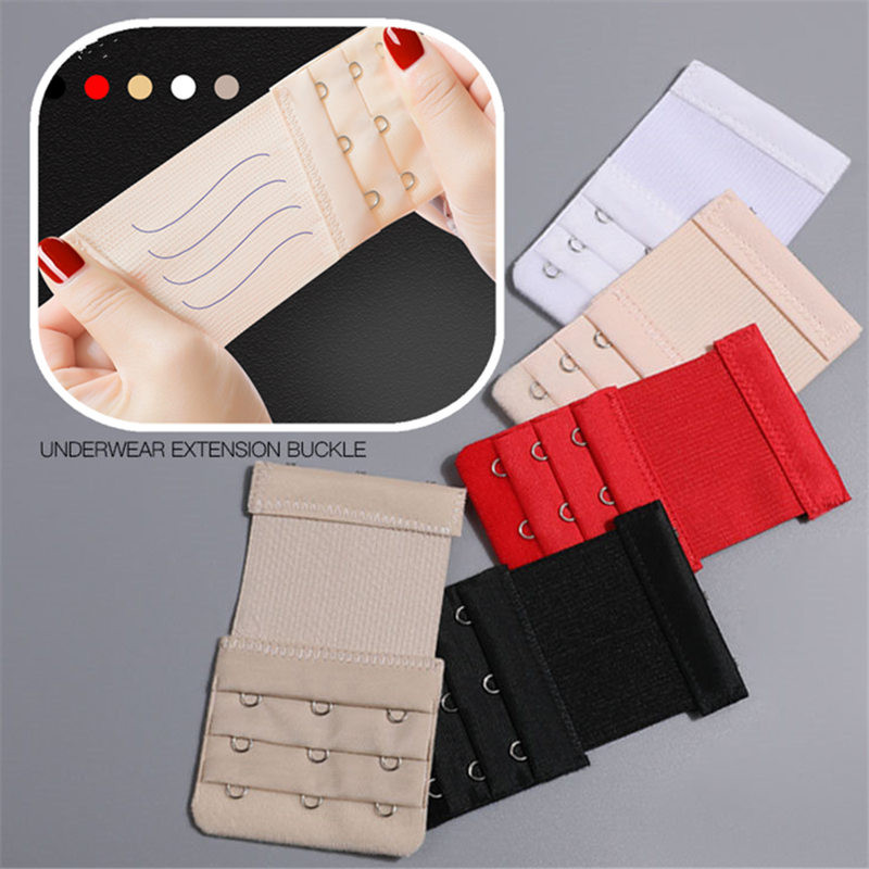Women Back Bra Elastic Band Extender Straps 2/3/4 Hooks 3 Rows ...