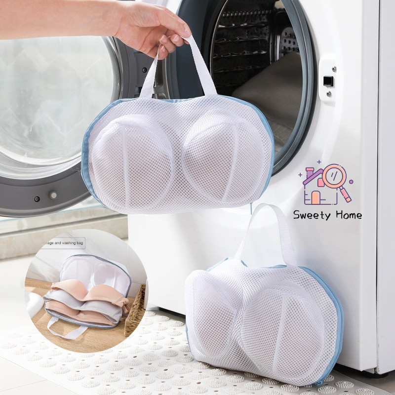 Bra Mesh Bag Washing Machine Underwear Bra Zipper Laundry Storage Bag ...