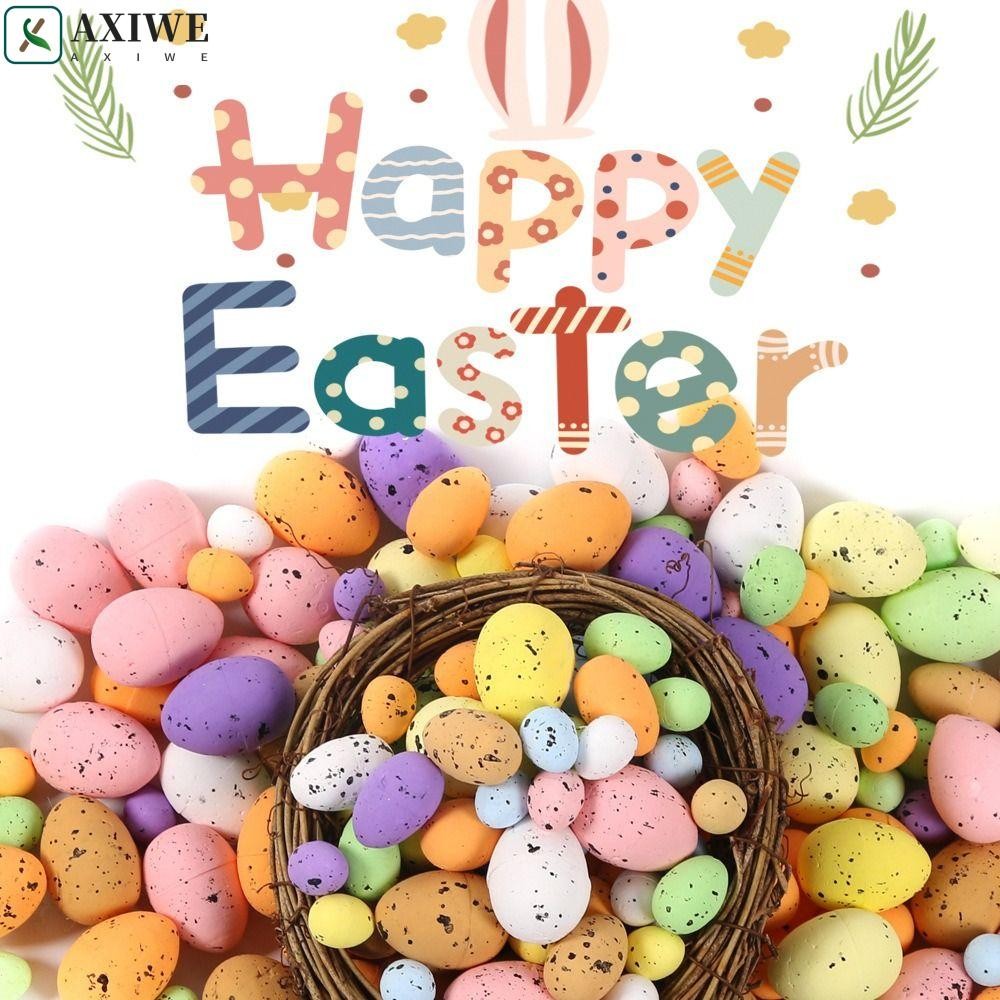 AXIWE 100pcs Painted Easter Eggs, Easter DIY Colorful Easter Party ...