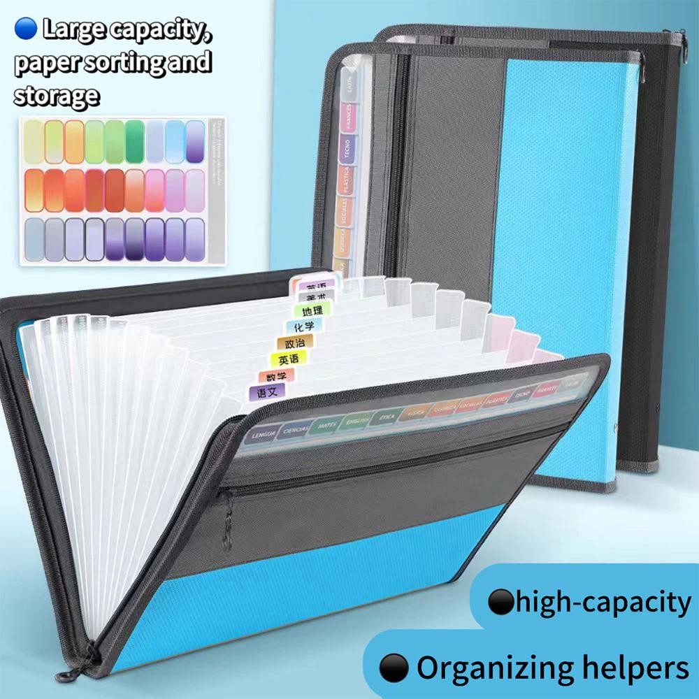 Expanding File Folder Document storage with handle 13 Pockets Size Long ...