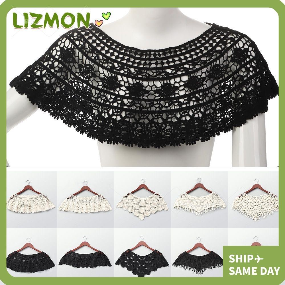 LIZMON Lace Waistcoat Women Accessories Sun Protection Vintage Crochet ...