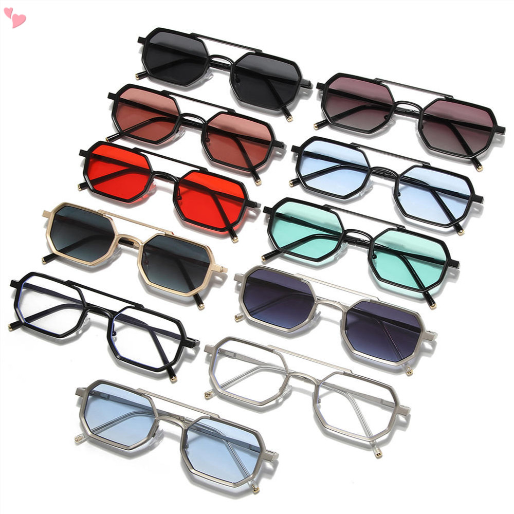 Vintage Square 70s Flat Aviator Sunglasses Women Men Classic Retro