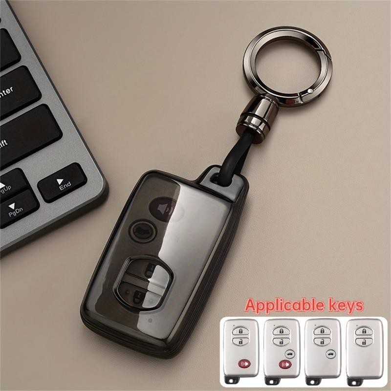 Chyoekey Key Fob Cover For Toyota With Keychain Soft TPU Car Key Shell Case Protector Compatible With Camry Corolla RAV4 Highlander Avalon Corolla IM