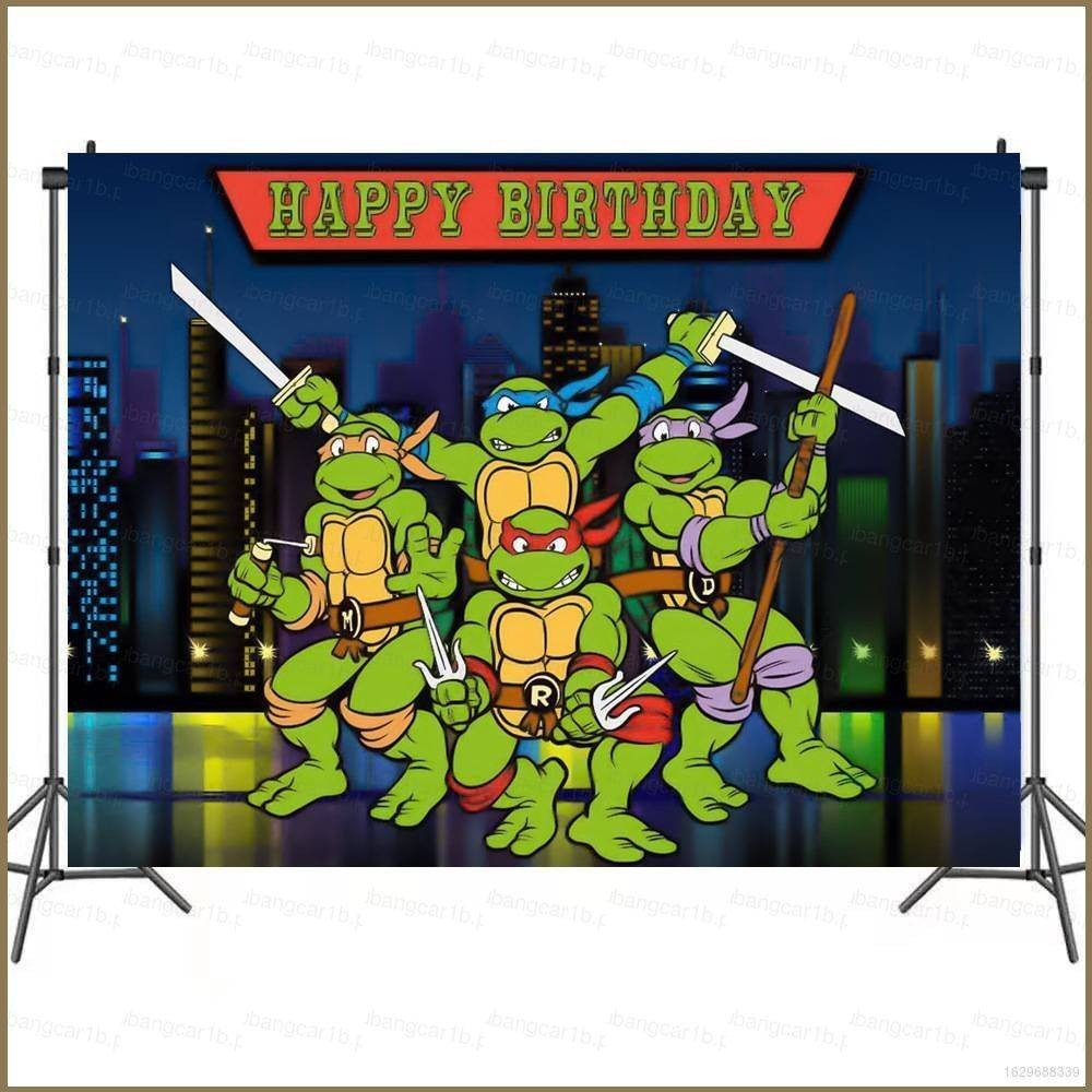 Ninja Turtle Theme Cartoon Photography Background Cloth Party Banner ...